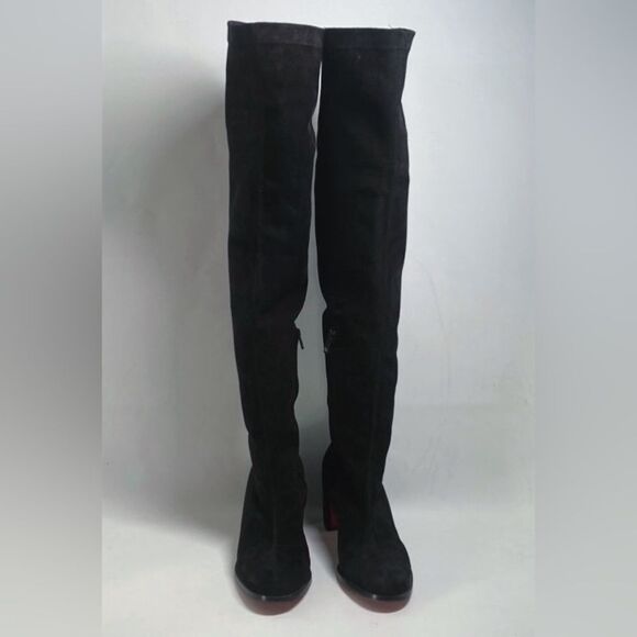 Christian Louboutin Black Stretchadoxa Botta Alta Suede Boots size 37 - Picture 5 of 16